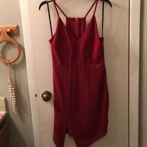 Burnt orange red mini dress